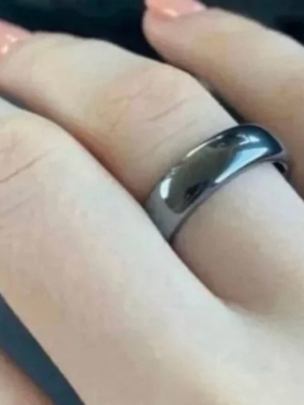 Men's NATURAL Hematite High Polish Wedding Ring Band